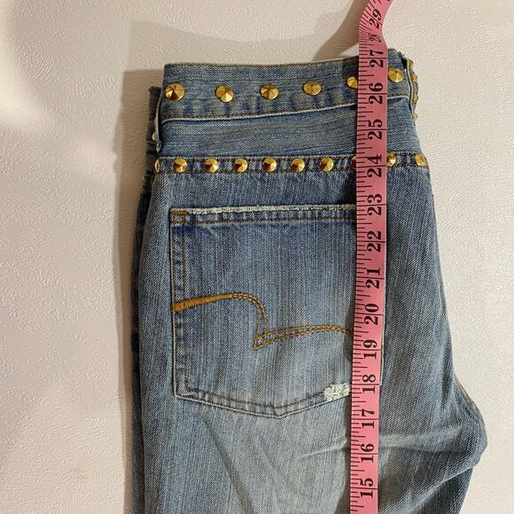 BCBG Max Azria Studded Distressed Boyfriend Jeans Size 4 - Picture 5 of 8